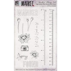 New 49 & Market rubber stamp clear WANDER SET free USA ship