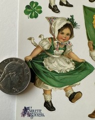 ST.PATRICK’S DAY CHILDREN Stickers(9pc)Violette•Green•Irish•Clovers•Card Making•