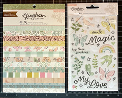 Crate Paper GINGHAM GARDEN 8 Sheet Stickers, 12×12 Paper, 6×8 Paper PARTIALS