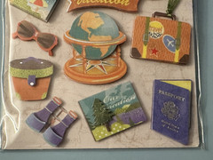 K&Company AND Dimensional – Happy Trails Passport Travel Scrapbooking Stickers