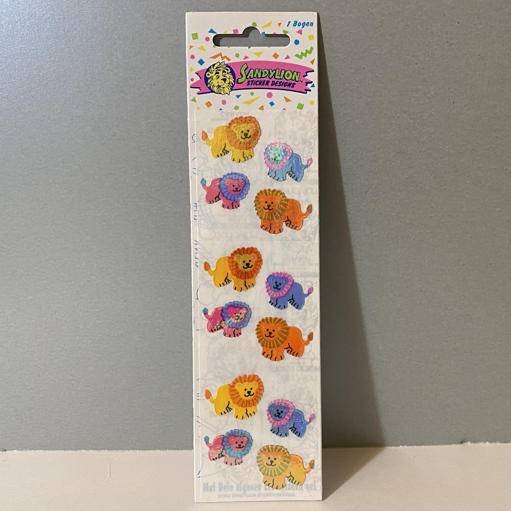 Vintage Sandylion Mother Of Pearl Lion Stickers