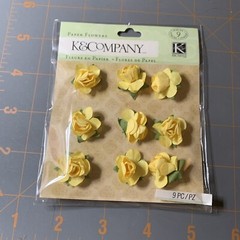 Michael’s- Paper Flowers Yellow Scrapbook Card Making Embellishments
