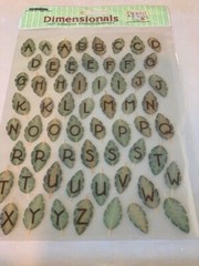 CREATIVE IMAGINATIONS 3D EPOXY STICKERS DIMENSIONALS LEAF LETTERS ALPHABET