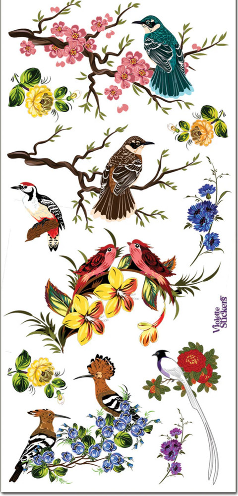 Violette Stickers Oriental Birds Flowers Crafts Planner Supply Scrapbook