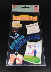Jolee’s MOVIES Scrapbooking Stickers Multiplex – 3D Glasses- Popcorn (VERY RARE)