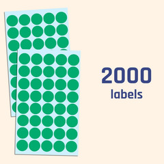 2000 Pack, 3/4″ round Dot Stickers Circle Labels – Green