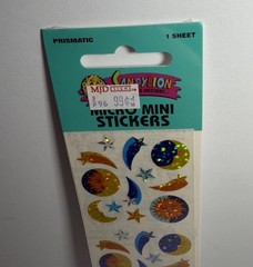 Vintage Sandylion Sun Moon Shooting Stars Celestial Stickers Prismatic 90s NEW