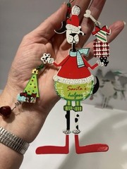Sunset Vista Designs Set of 2 Dog Metal Christmas Ornaments