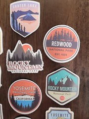 STICKERS x 10 National Parks Redwood Yosemite Zion Crater Rocky Mountain TR4