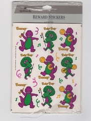 BARNEY & BABY BOP The Purple Dinosaur Band Stickers 1993 5 Sheets 45 stickers