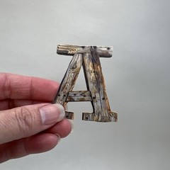 Rustic Wood Alphabet Letter Stickers Scrapbook Junk Journal Collage