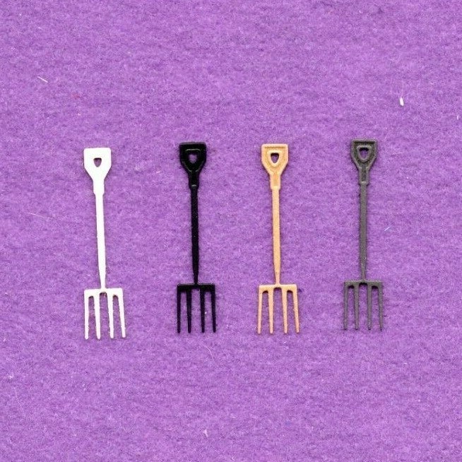 GARDEN TOOLS PITCHFORK die cuts scrapbook cards