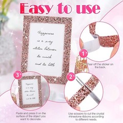 4 Widths Rose Gold 2mm Rhinestone Crystal Diamond DIY Decor Strip Sticker Decal