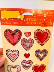 Vintage American Greetings Heart Stickers Sealed Package w/ 4 Sheets BIN 74