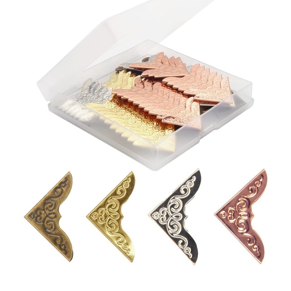 80piece Metal Book Corners Small Iron Corner Protectors For Scrapbook Photo Albu