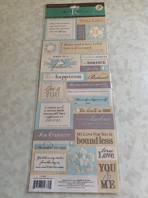 K&COMPANY STICKERS BY MARCELLA COUPLE EMBOSSED 28PCS