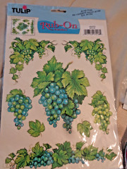 Tulip Rub-On Transfer “Grapes” For Wood Metal Tin Glass Paper Ceramic & More