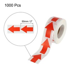 2Pcs Arrow Sticker Labels 500 Count/Roll 1.3×2 Inch Red Black for Scrapbooking