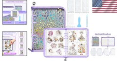 Stylish A5 Sticker Book with Glitter Cover – Complete Organizer with Accessories
