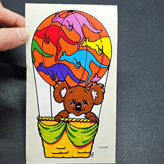 Vintage 80’s Vinyl BJ Decal Specialties Koala Bear Balloon Sticker Mod Sheet