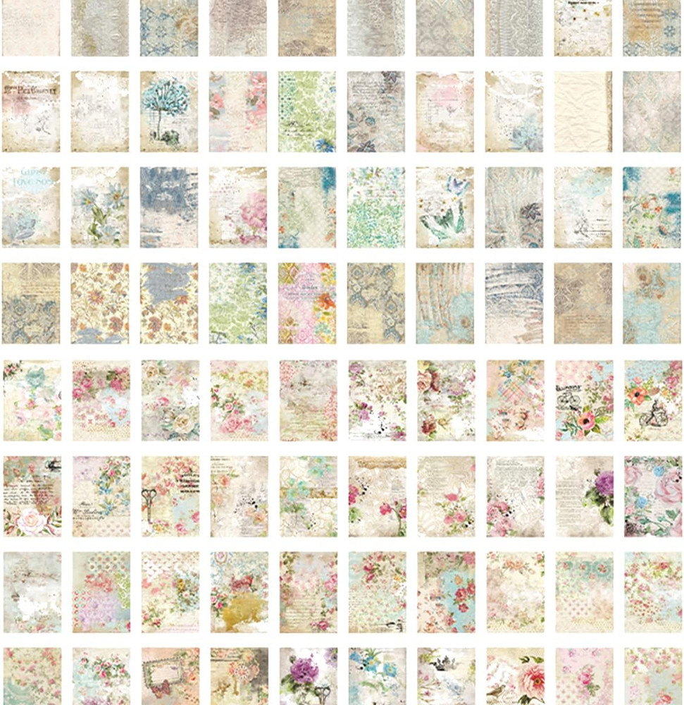 200 Pcs Deco Papers for Scrapbooking, 3.9*5.5In Vintage Decoupage Paper Junk Jou