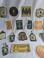 Lot Of Halloween Potion Bottle Label Stickers Journal Collage Apothacary Book