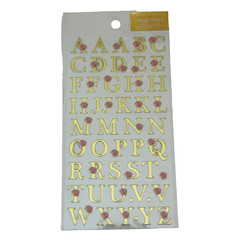 ClothesPin Moji Clear Seal Gold Rose Alphabet Letters Stickers