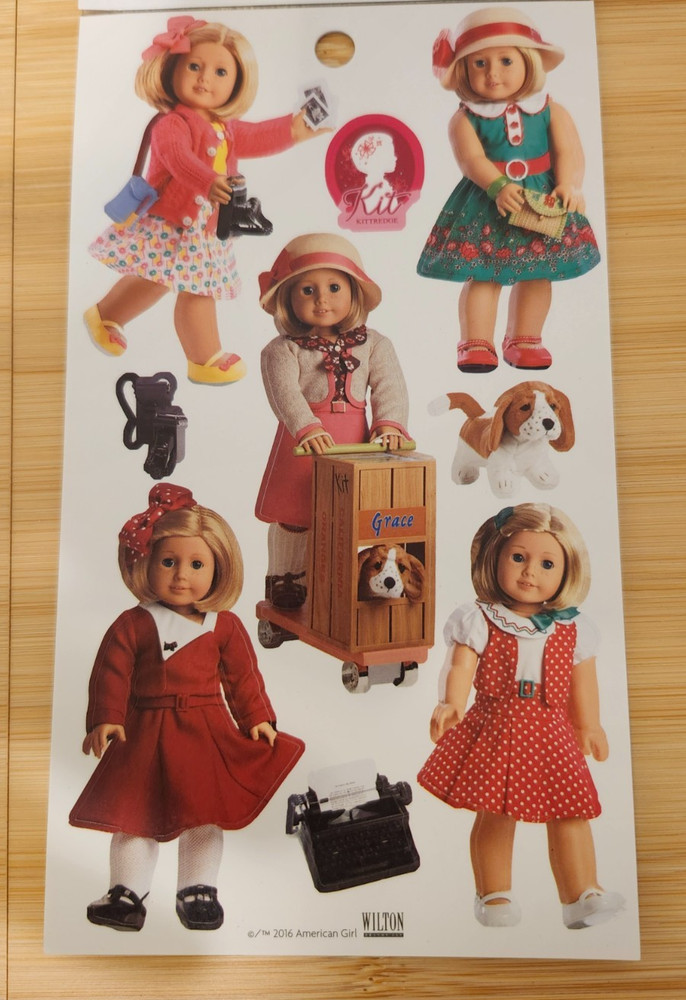 Kit Kitredge American Girl Sticker Sheet Scrapbook Craft Stickers Single Sheet