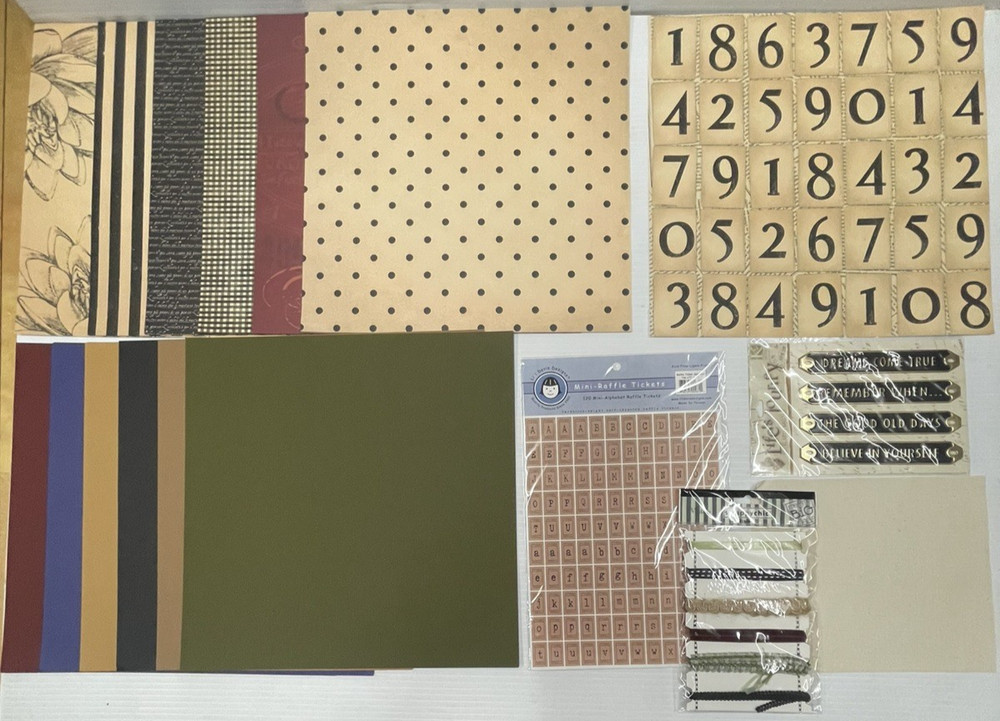 Lot of 29 12 x 12 Paper, Embellishments, Scrapbooking Supplies w/Free Shipping