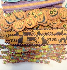 K&Company Halloween Scrapbook Adhesive Borders Huge Lot 75 pcs ++ Tim Coffey