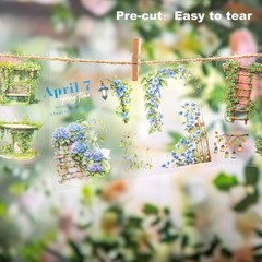 Charming Vintage Floral Sticker Book Set – 4 Books, 64 Pre-Cut Craft Stickers
