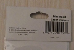 Red Mini Hearts With Gold Trim~ 1,392 Holographic Laser Stickers~VTG 2006~NIP