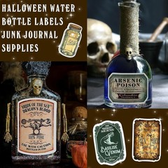JUNEBRUSHS 324 Pcs Potion Labels Scrapbook Stickers, Vintage Gothic Aesthetic…