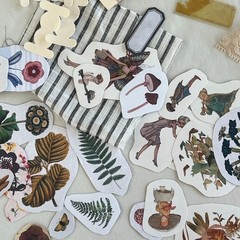 Vintage Fairy Botanical Junk Journal Kit Cottagecore Ephemera Pressed Flowers