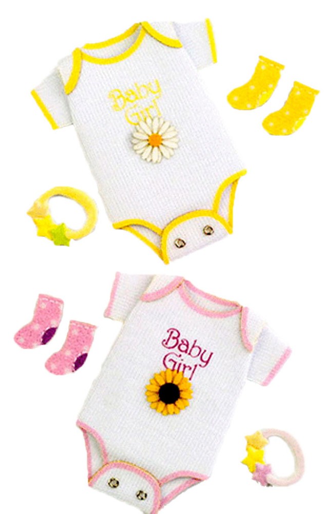 Little B Baby Girl Onsies Dimensional Stickers 8 pieces Scrapbook Paper Crafts