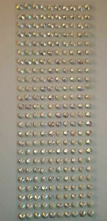 CraftbuddyUS 240 pcs x 8 mm Self Adhesive Faceted Round Gems,Color-AB WHITE