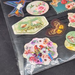 Crafter’s Square Flower Bird Themed 3-D Motion Stickers 9 Pieces New
