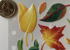 VELLUM LEAVES Stickers(20pc) Sticko•Autumn•Fall•Trees•Garden •Yellow•Green•Reds•