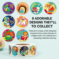 Animal Reading Reward Stickers for Teachers, Motivational Book Stickers for Kids