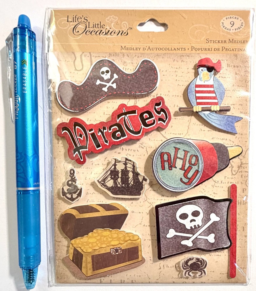 Pirates Stickers Scrapbooking Journal Card Making Craft K & Company