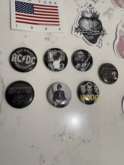 Brandy Melville Band/Other Pins and Stickers, 7 pins, 13 stickers