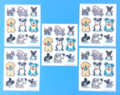 Carson Dellosa Cute Puppy Dogs Mini Sticker Sheets Lot Of 5