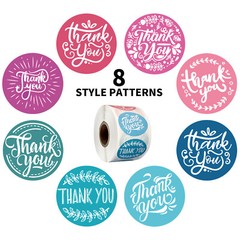 1.5″/1″ Thank You Stickers for Small Business Self-Adhesive Waterproof Stickers