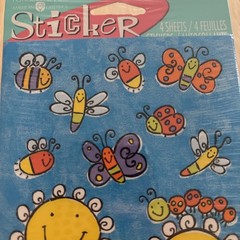 Vtg AGC Stickers Daisy Flowers Smiley Face Butterfly Insects Bee Ladybug Firefly