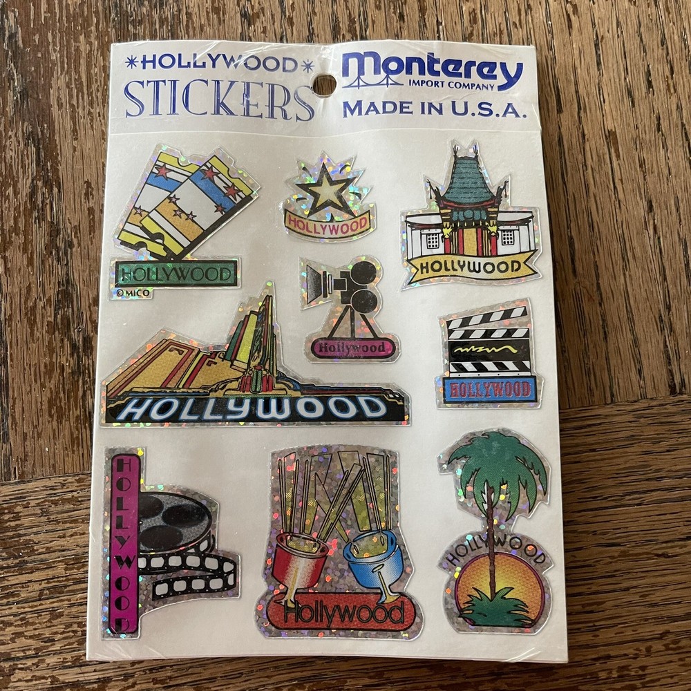 VINTAGE Holographic Stickers Hollywood Made In The USA Original Packaging