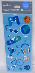 Hallmark Scratch & Sniff Stickers Blueberry Scent Electronics Skateboard 30 Pcs