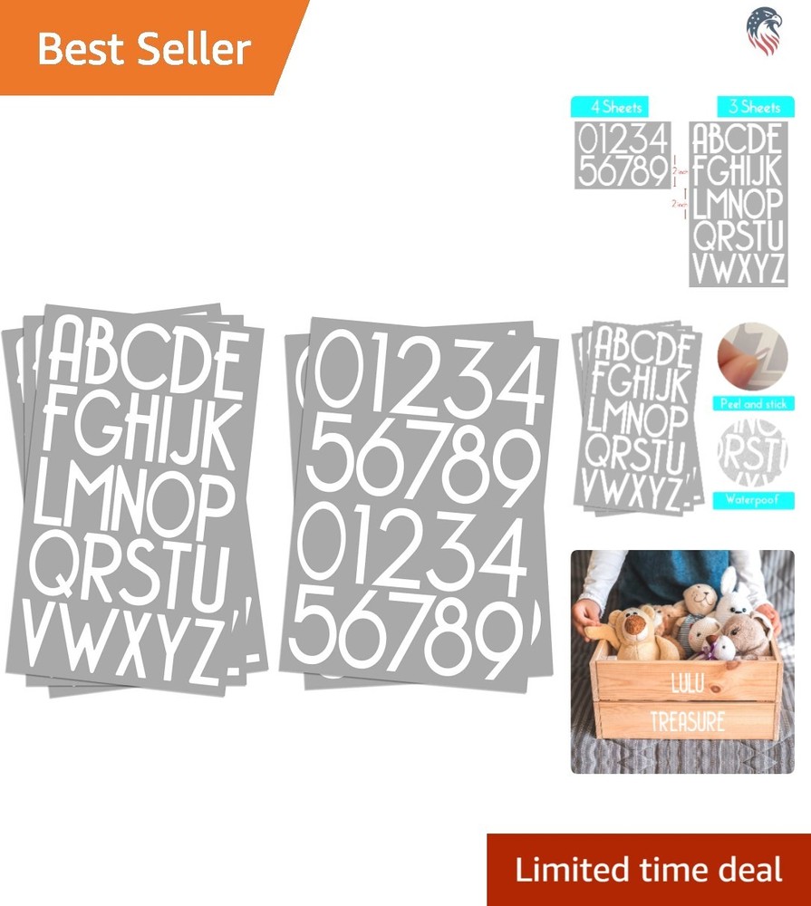 2 Inch Vinyl Letter Number Stickers Set for Mailbox Sign Home Car Outdoor