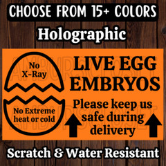 50 LIVE EGG EMBRYOS STICKERS 2.25″ LABELS SEALS HATCHING EGGS HANDLE WITH CARE