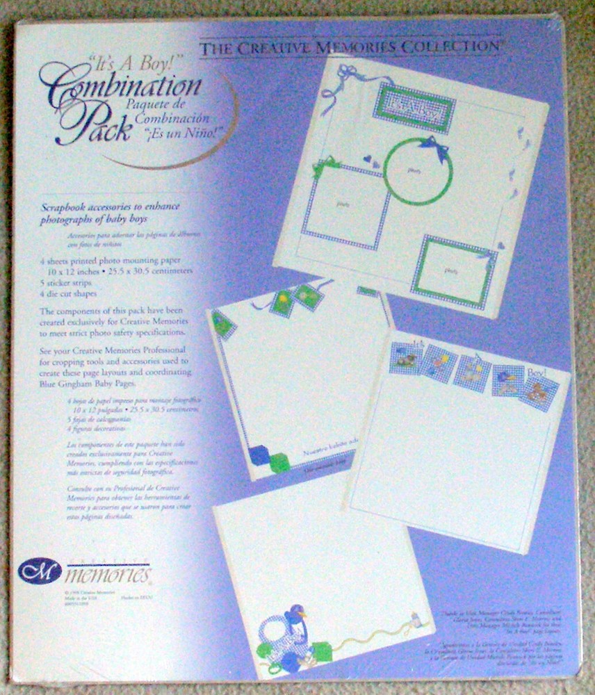 Creative Memories It’s a Boy Combo Pack Stickers Die Cuts Photo Mounting paper