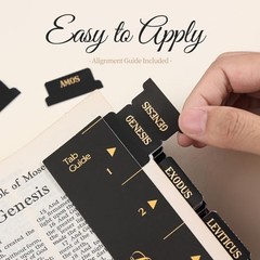 Bible Tabs Laminated Gold Foil Index Labels 105 Count Black Easy Navigation Set